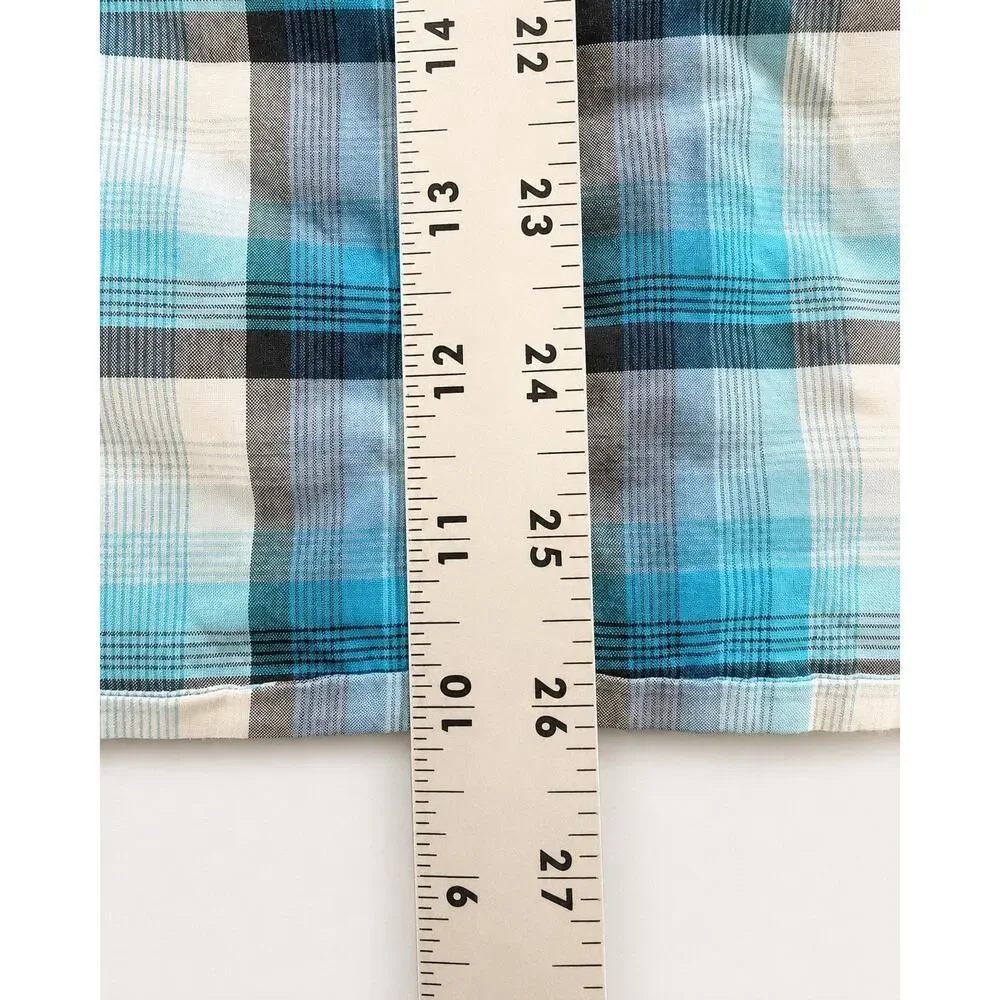 Patagonia Fezzman Men’s Small Blue Plaid Organic Cotton Camp Short Sleeve‎ Shirt